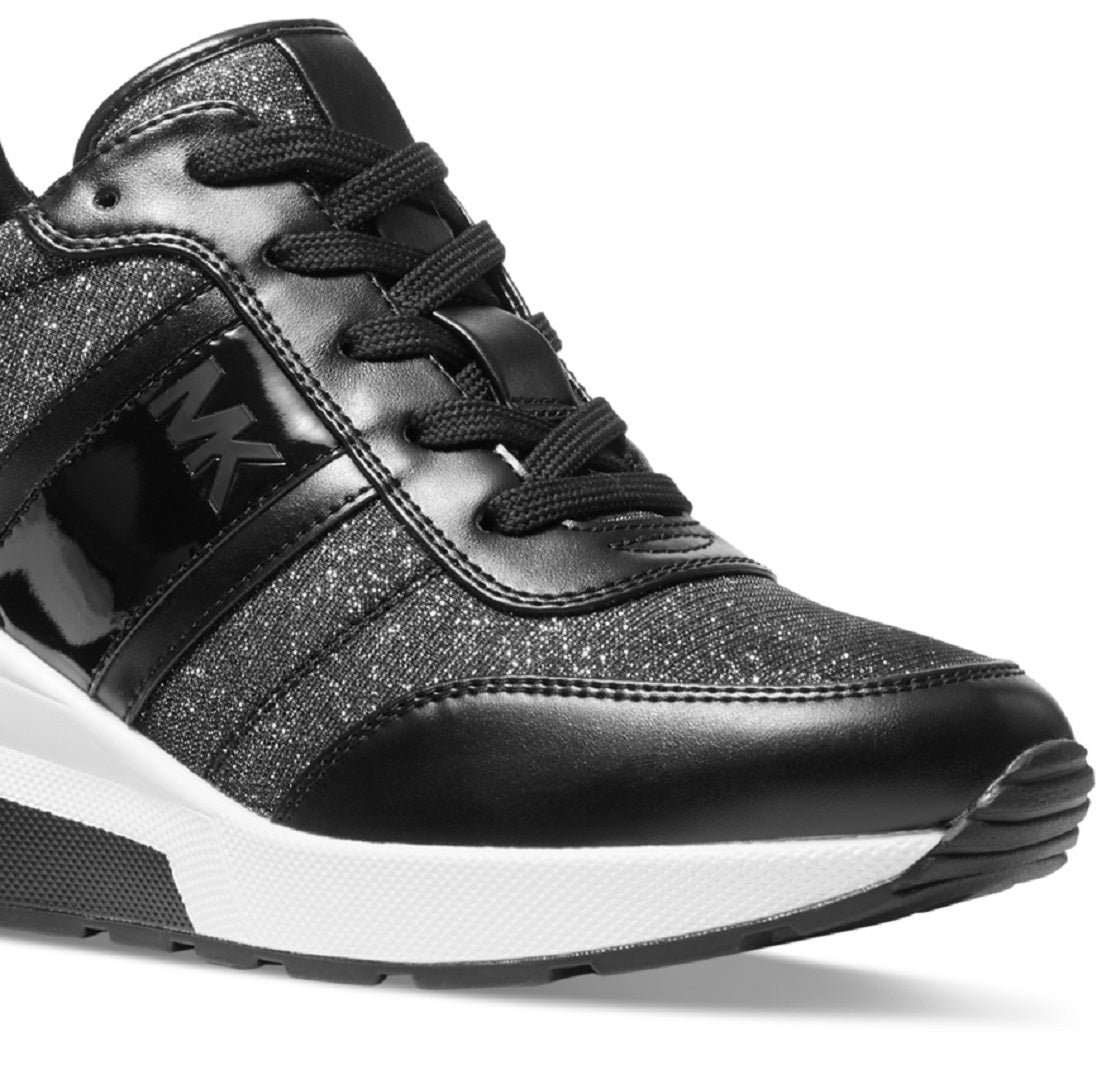 Michael Kors Women's Mabel Trainer Lace Up Sneakers Black Size 7M