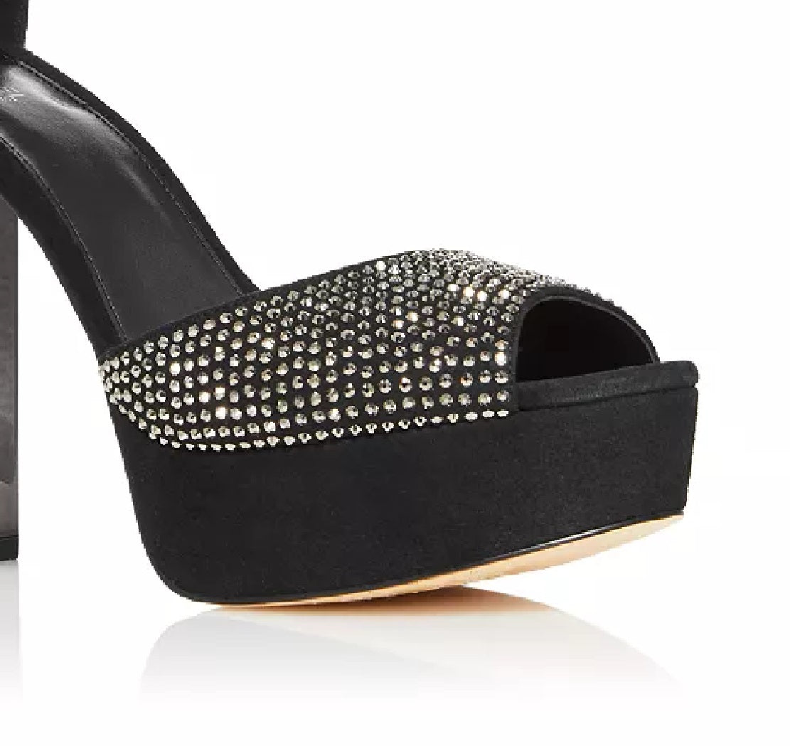 Michael Kors Women's Peep Toe Ankle Strap Sandals Black Size 7