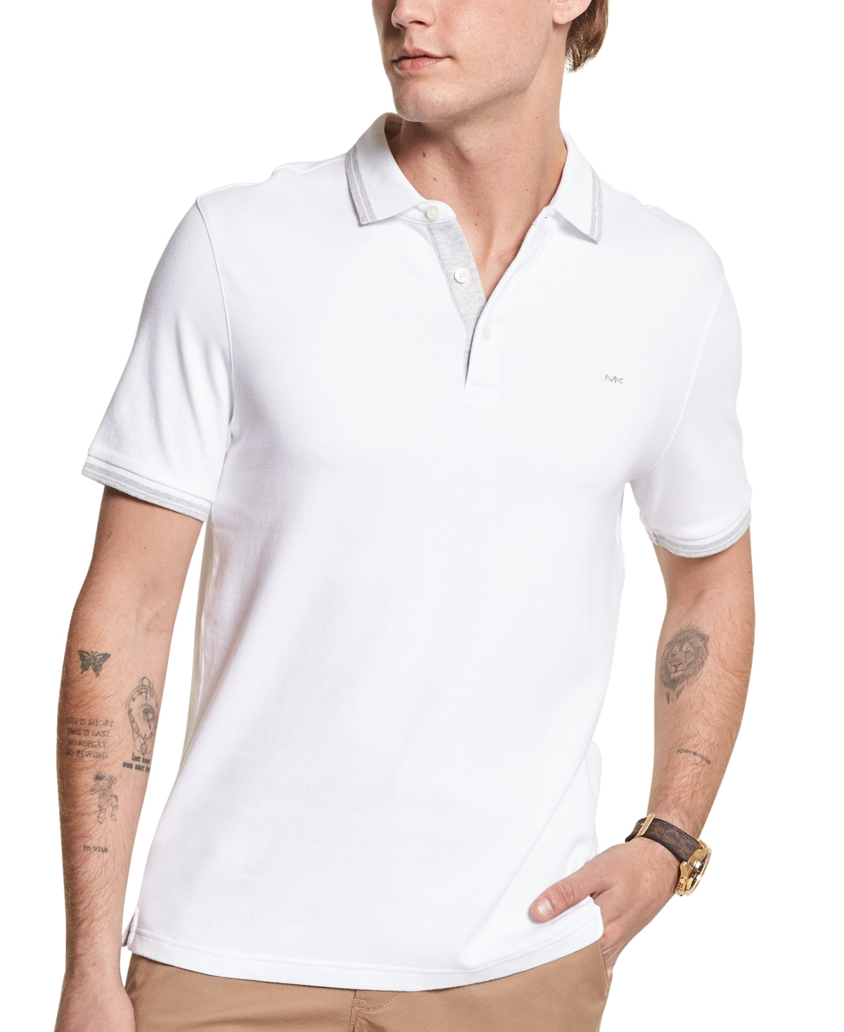 Michael Kors Men's Greenwich Polo Shirt White Size Small