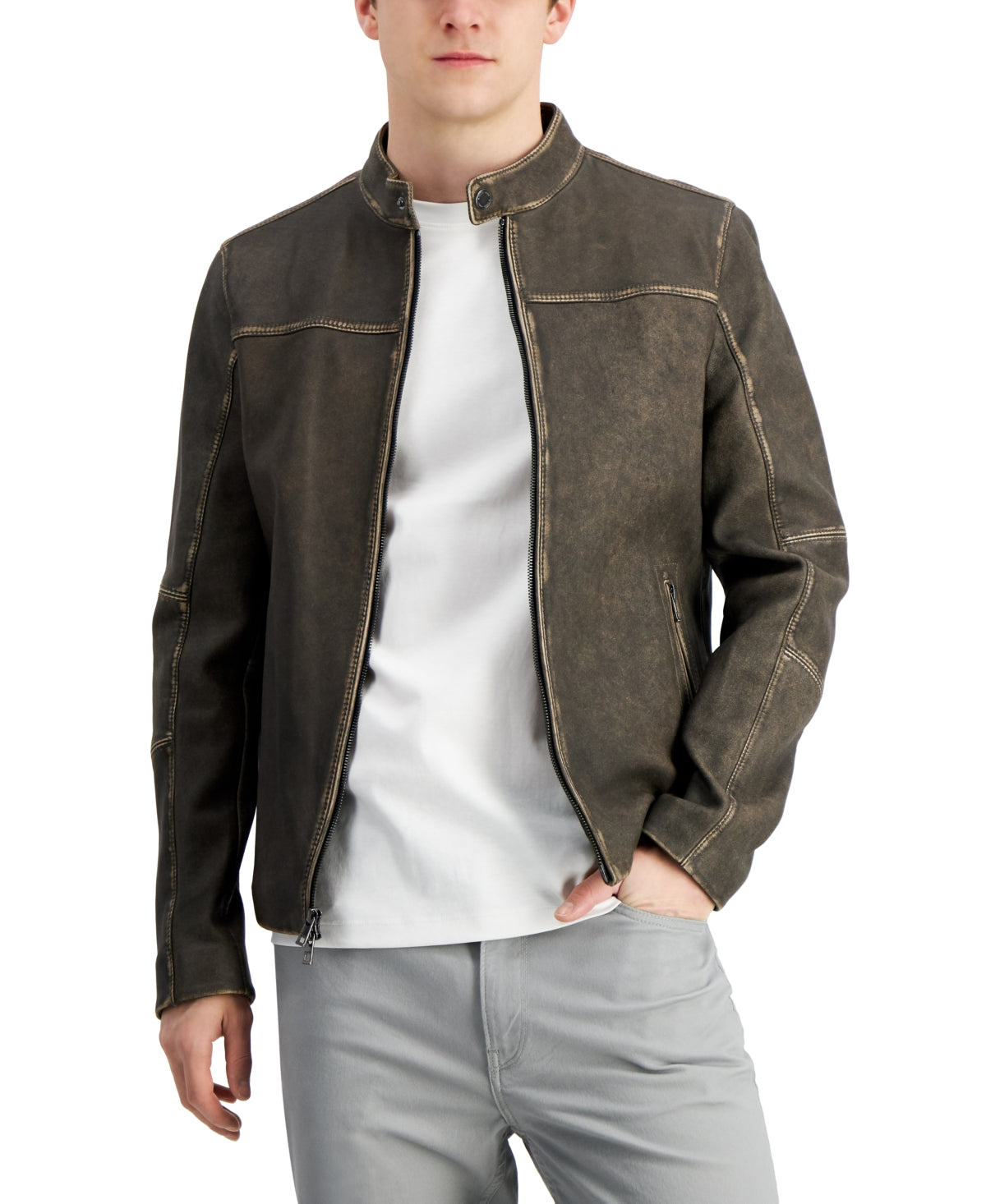 Michael kors discount men's racer jacket