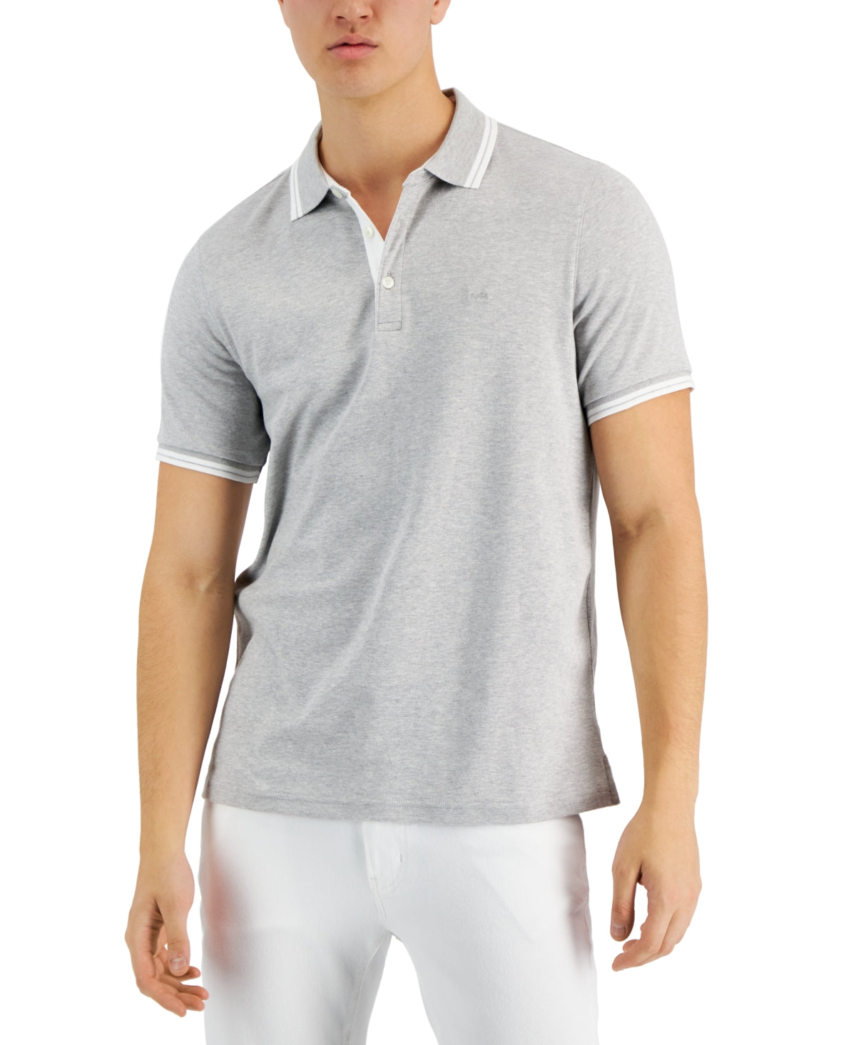 Michael Kors Men's Greenwich Polo Shirt Gray Size Large