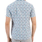 Michael Kors Men's Linen Floral Print Regular Fit Button Down Shirt White Size Small