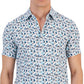 Michael Kors Men's Linen Floral Print Regular Fit Button Down Shirt White Size Small