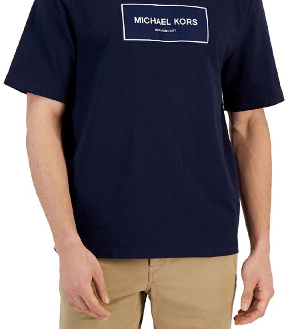 Michael Kors Men's Flagship Box Logo T-Shirt Blue Size Large