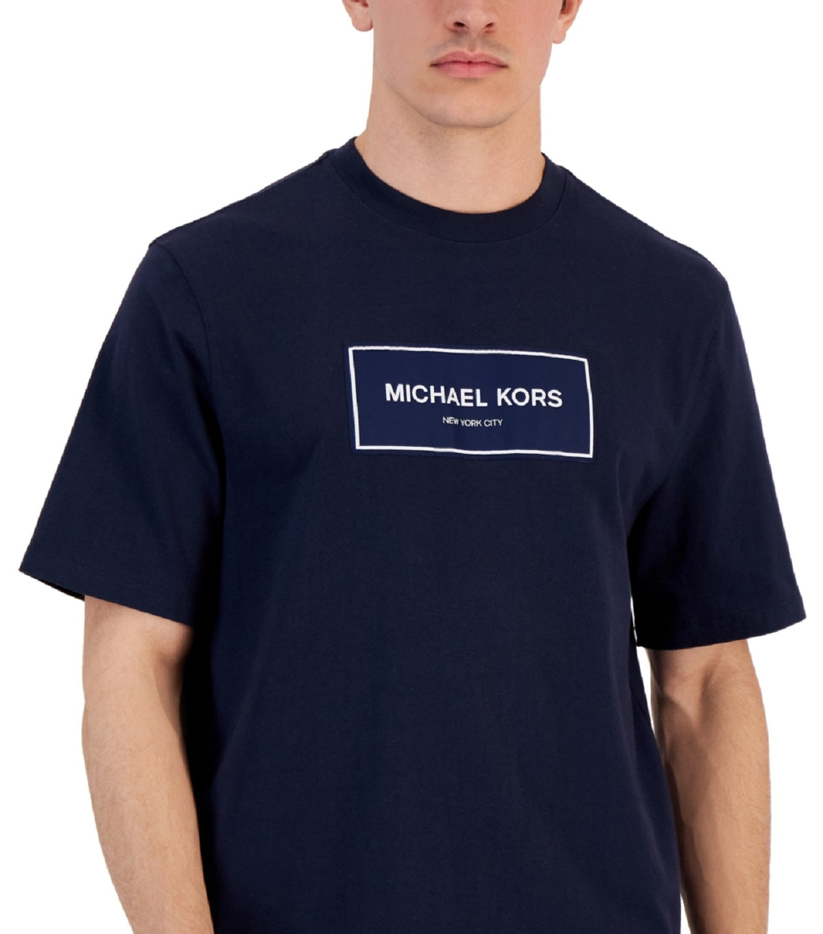 Michael Kors Men's Flagship Box Logo T-Shirt Blue Size X-Large
