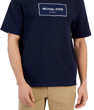 Michael Kors Men's Flagship Box Logo T-Shirt Blue Size X-Large