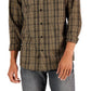 Michael Kors Men's Thames Classic Fit Check Button Down Shirt Brown Size X-Large