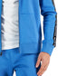 Michael Kors Men's Logo Tape Fleece Hoodie Blue Size Medium