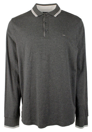 Michael Kors Men's Long Sleeve Greenwich Polo Gray Size Medium