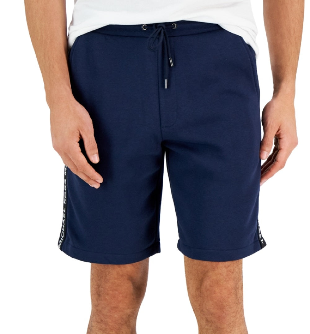 Michael Kors Men's Logo Tape Fleece Shorts Blue Size Large