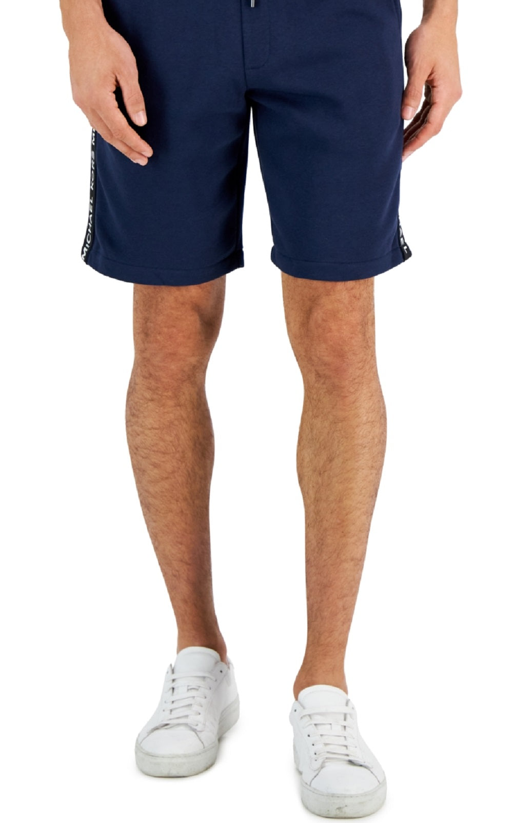 Michael Kors Men's Logo Tape Fleece Shorts Blue Size Large