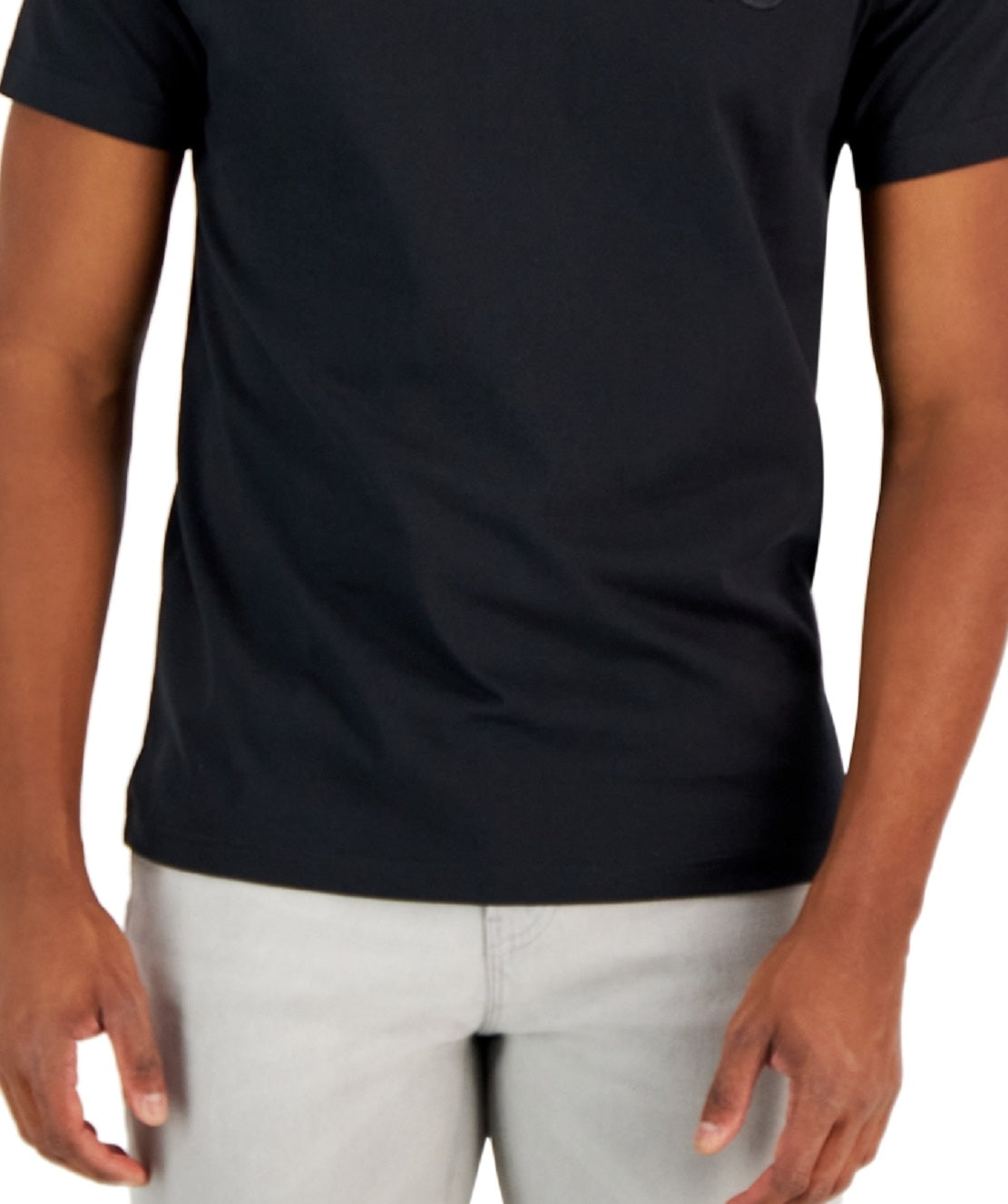 Michael Kors Men's Short Sleeve Embroidered Logo T-Shirt Black Size Large