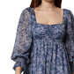 BCBGeneration Women's Floral-Print Babydoll Mini Dress Blue Size 2
