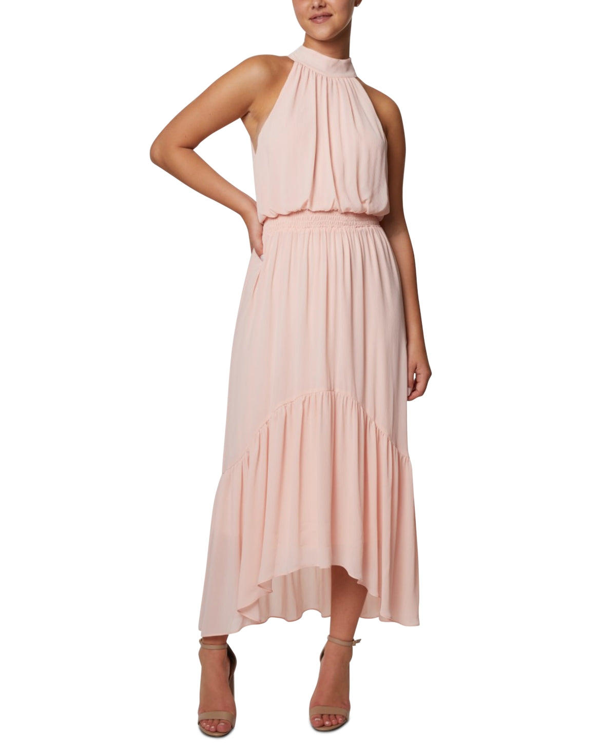 Laundry By Shelli Segal Women's Halter Neck Midi Dress Orange