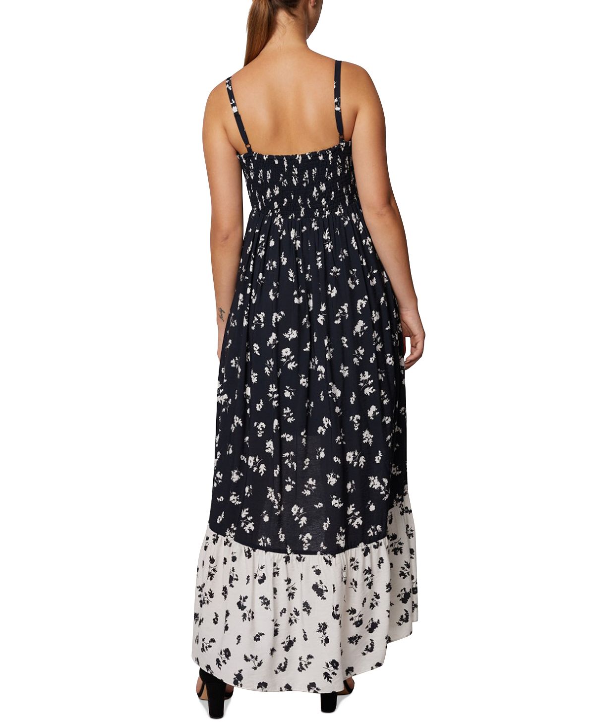 Laundry By Shelli Segal Women's Floral Print Smocked Maxi Dress Black