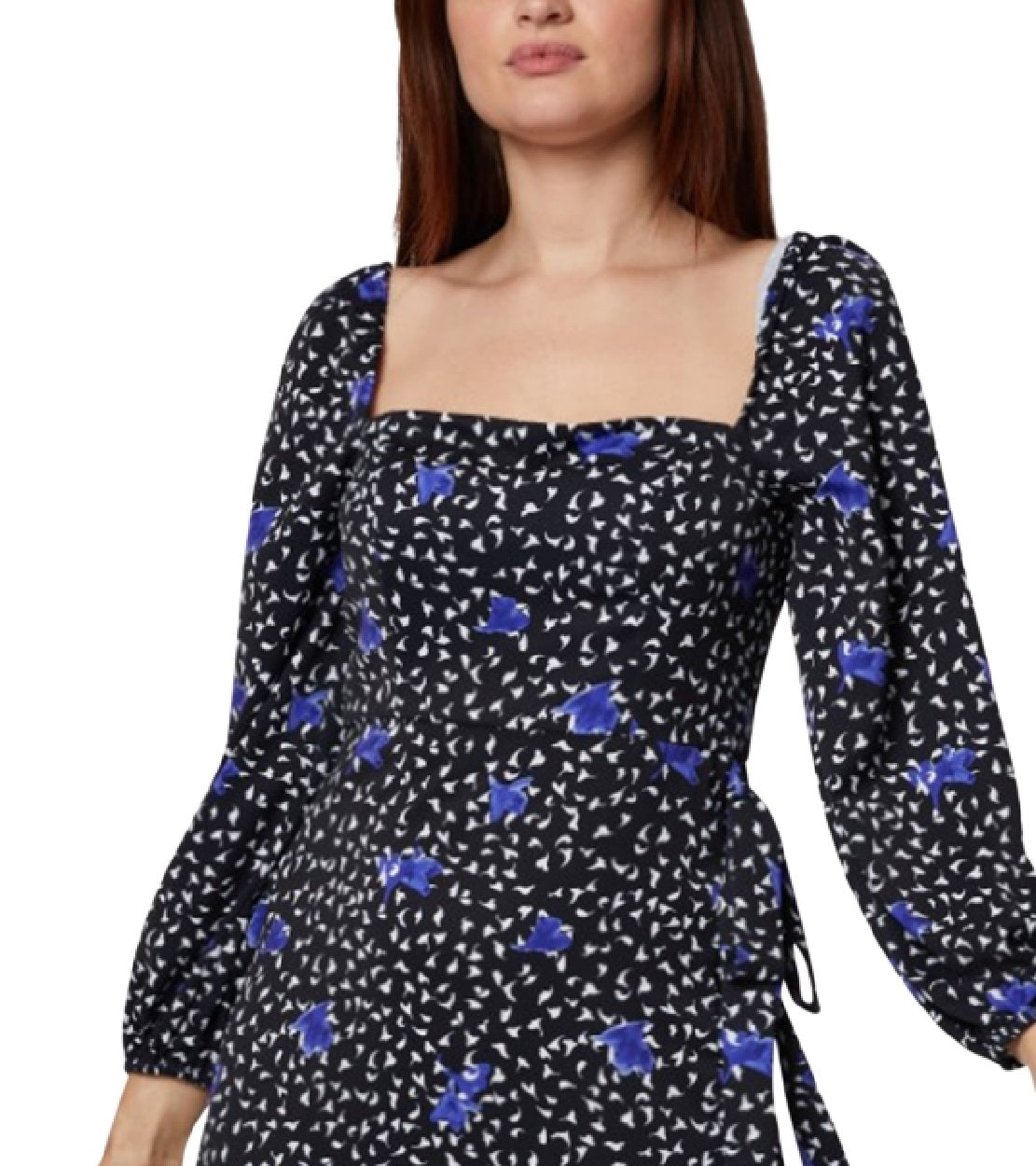 BCBGeneration Women's Floral Square Neck Mini Dress Black Size 4