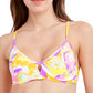 BCBGeneration Give It A Swirl Printed Underwire Bikini Top Swimsuit Yellow Size Small