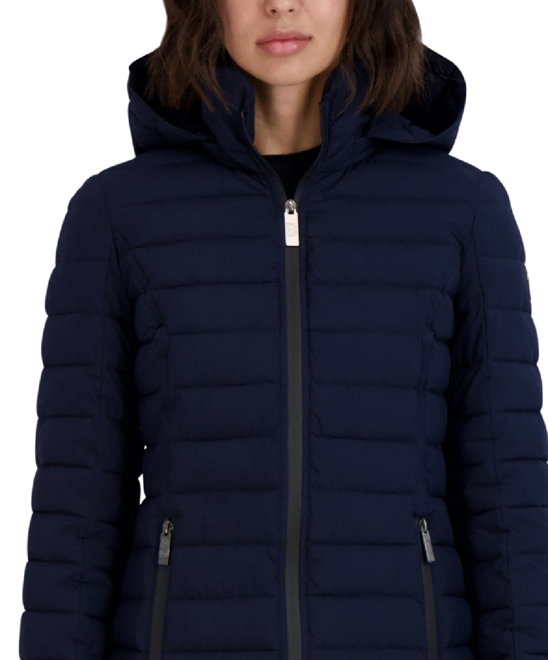Nautica Women's Hooded Packable Puffer Coat Blue Size Large