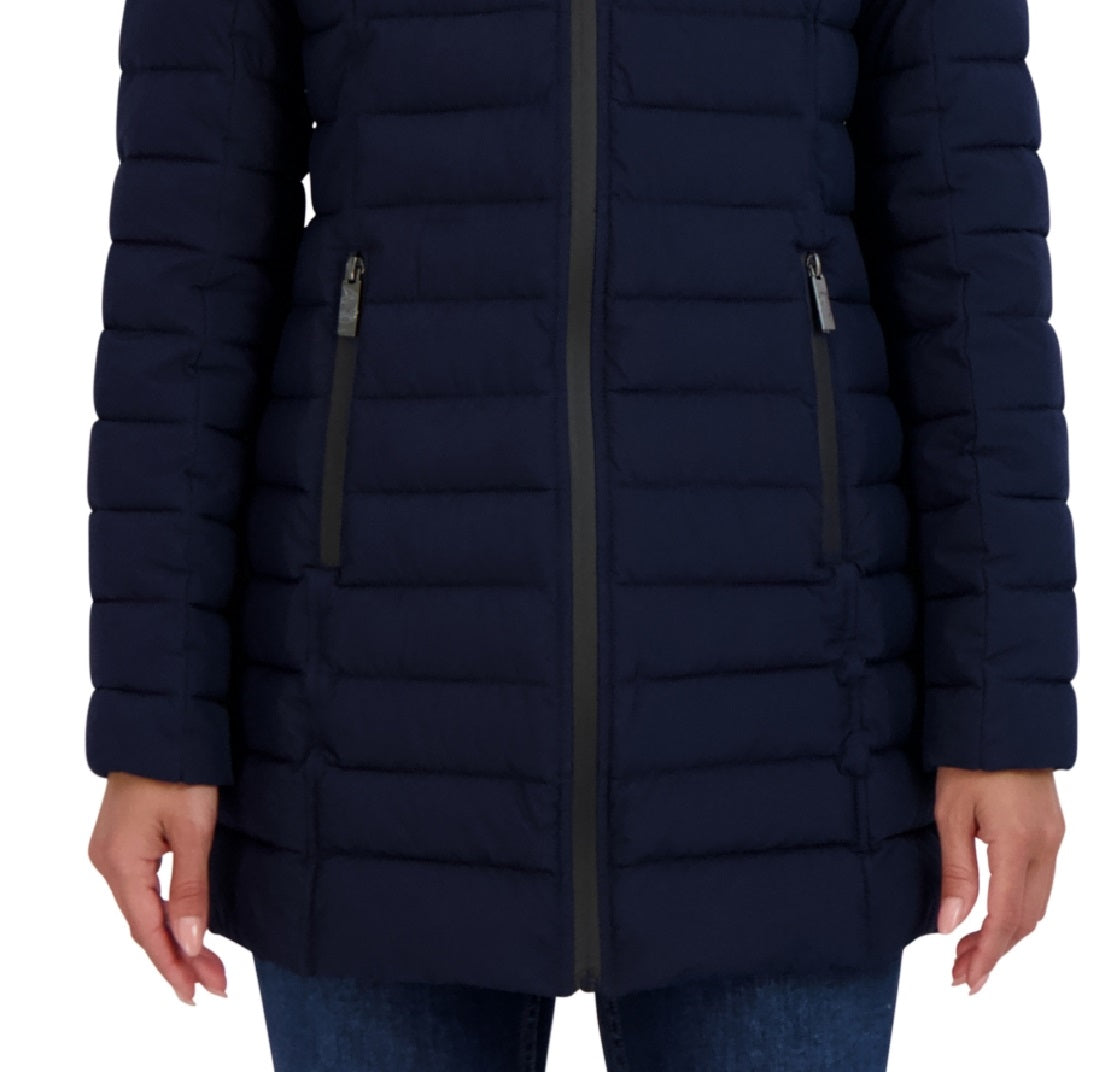 Nautica Women's Hooded Packable Puffer Coat Blue Size Large