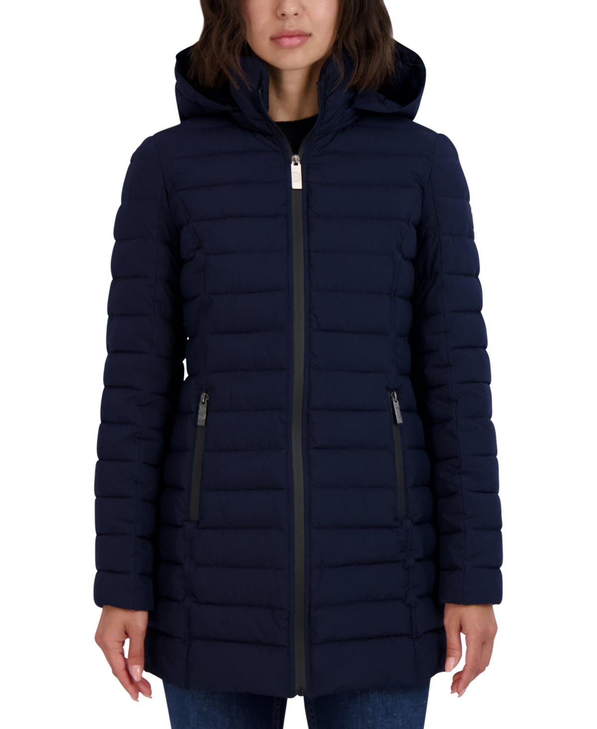 Nautica Women's Hooded Packable Puffer Coat Blue Size Large