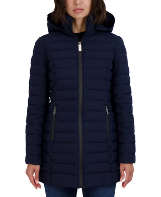Nautica Women's Hooded Packable Puffer Coat Blue Size Large