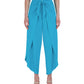 BCBGMAXAZRIA Women's Tie Waist Wide Leg Pants Blue Size Large