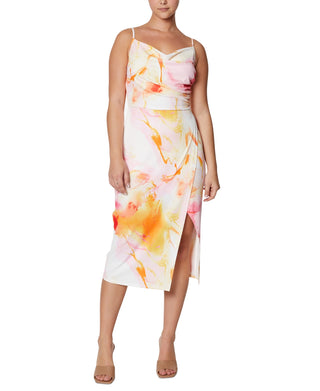 Laundry By Shelli Segal Women's Printed Bodycon Dress Brown Size 10