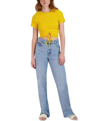 BCBGeneration Lace-Up Shirt W1VX3T23 in Red Size Medium