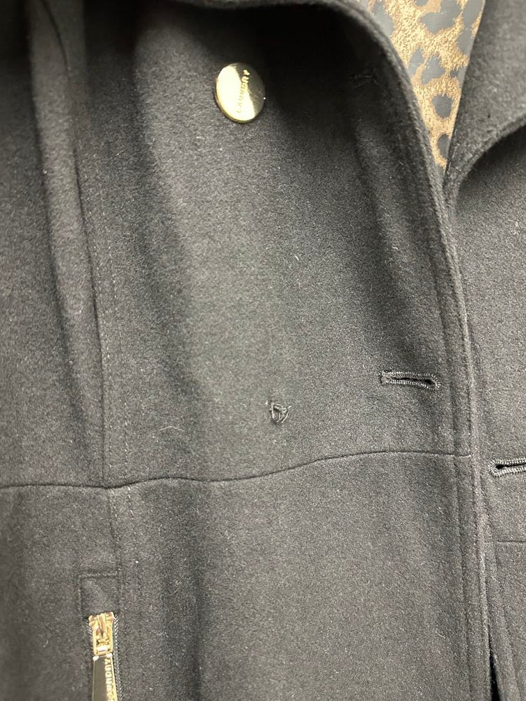 Laundry By Shelli Segal Women's Double Breasted Skirted Coat Black Size X-Large