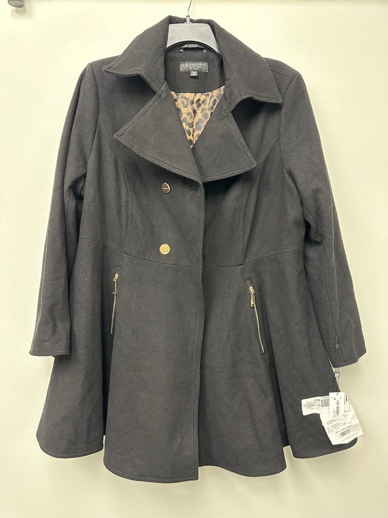 Laundry By Shelli Segal Women's Double Breasted Skirted Coat Black Size XX-Large