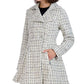 Laundry By Shelli Segal Women's Double Breasted Skirted Tweed Coat White Size Small