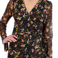 Laundry by Shelli Segal Women's Printed Powermesh Faux Wrap Dress Black Size 14