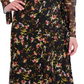 Laundry by Shelli Segal Women's Printed Powermesh Faux Wrap Dress Black Size 14