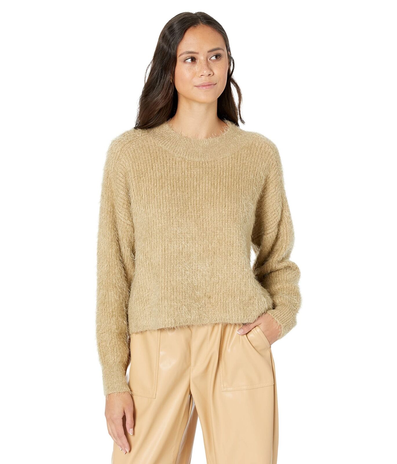 Women's fuzzy pullover on sale sweater