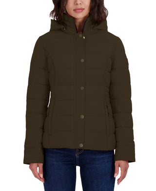 Nautica Women's Hooded Packable Puffer Coat Green Size X-Large
