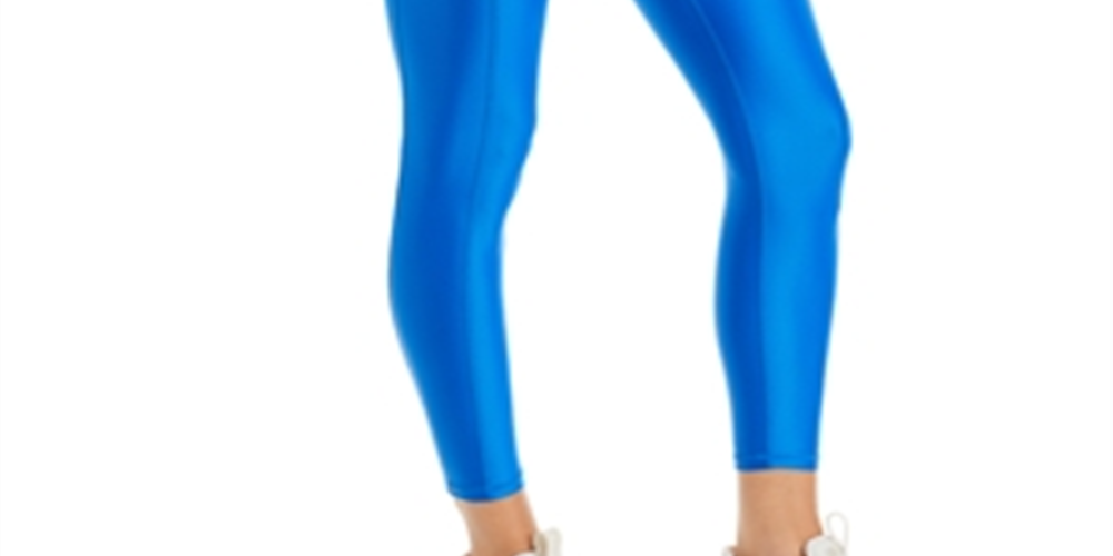 Aqua Women's Athletic High Shine High Rise Leggings Blue Size M