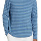 Vince Stripe Cotton Hoodie In Blue Ocean/Glacier Size X-Large
