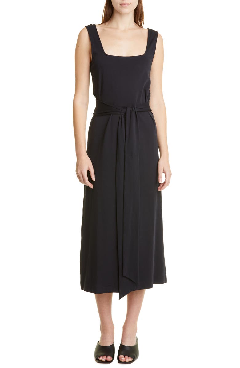vince-womens-coastal-belted-square-neck-midi-dress-size-xx-small