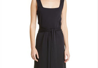 Vince Women's Coastal Belted Square Neck Midi Dress Size XX-Small