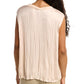 Vince Crushed Sleeveless Double V-Neck Blouse in French Rose