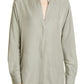 Vince Split Neck Silk Blend Tunic in Moss , Size X-Small