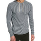 Vince Slub Stripe Cotton Hoodie - Coastal/Morning Blue - Size XL