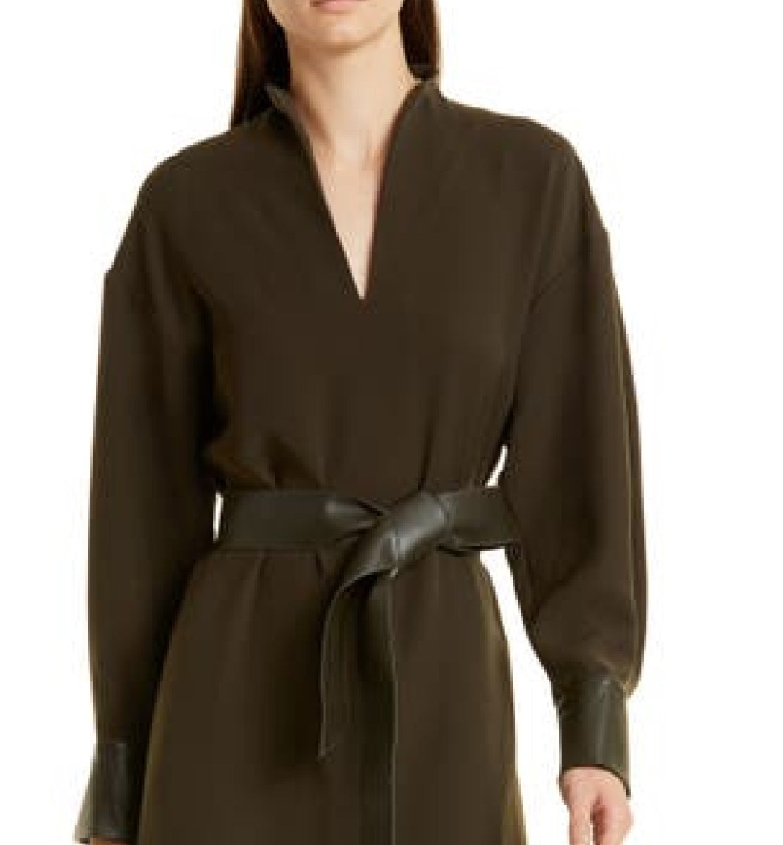 Vince Camuto Women's Split Neck Dress Black Size Large