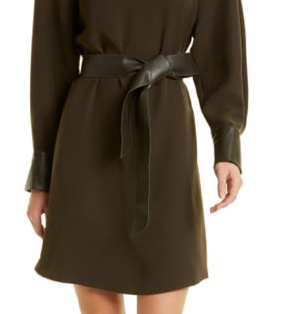 Vince Camuto Women's Split Neck Dress Black Size Large