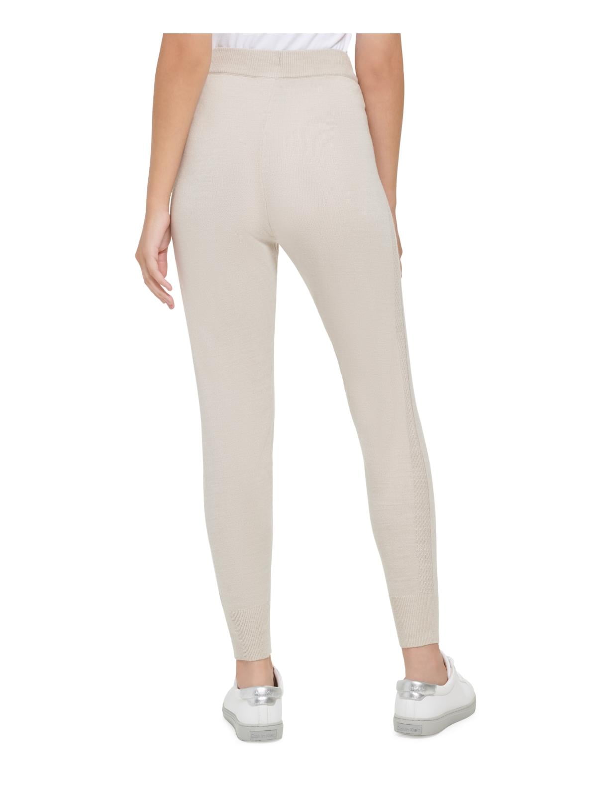 Calvin Klein Jeans Women's Honeycomb Jogger Pants Beige Size Large