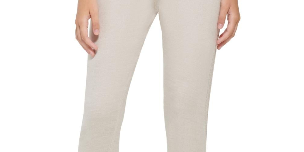 Calvin Klein Jeans Women's Honeycomb Jogger Pants Beige Size Large