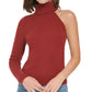 Calvin Klein Women's One Shoulder Turtleneck Top Red Size Small