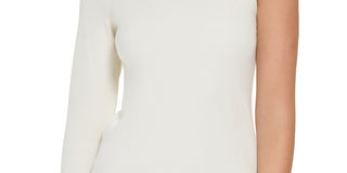 Calvin Klein Women's One Shoulder Turtleneck Top White Size Medium