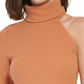 Calvin Klein Women's One Shoulder Turtleneck Top Brown Size Large