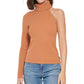 Calvin Klein Women's One Shoulder Turtleneck Top Brown Size Medium
